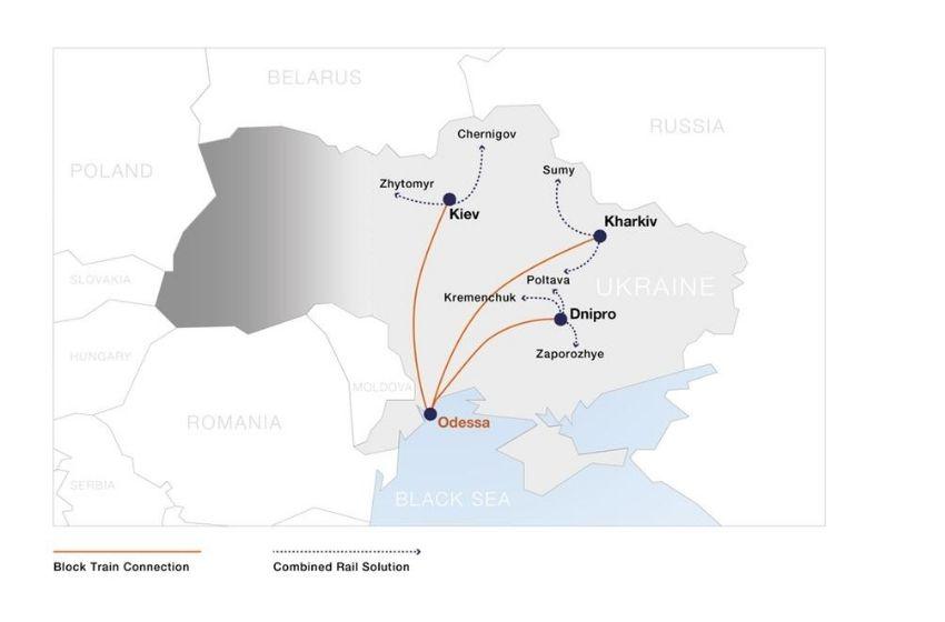 Hapag-Lloyd and TIS add train connections from Odessa to big Ukrainian industrial cities